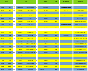 Image  - Calendrier de tournée